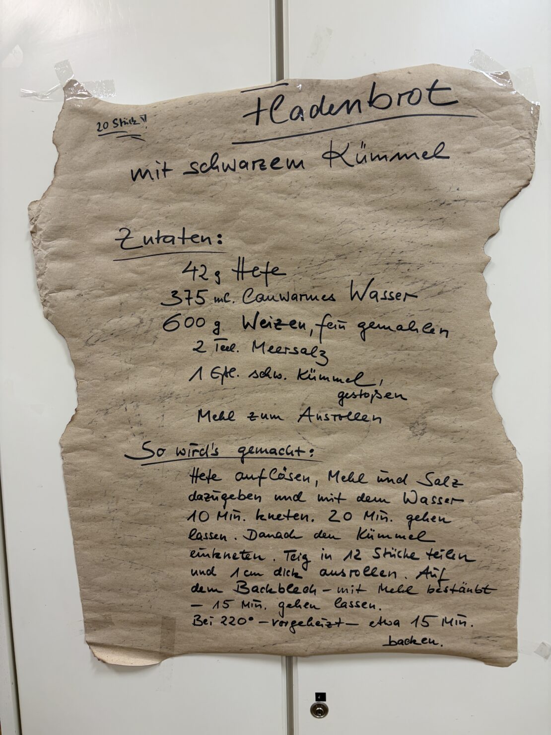 Fladenbrot mit schwarzem Kümmel